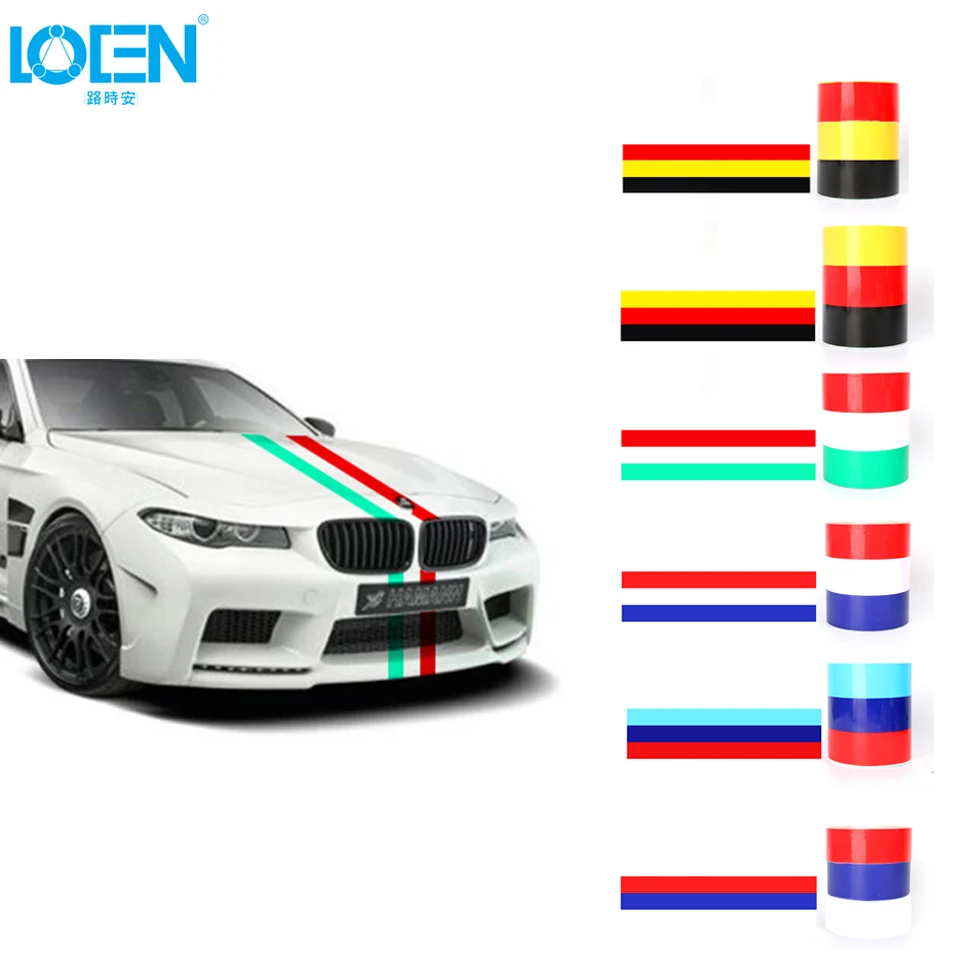 LOEN 5M Car Stickers Flag On Cars Auto Walls Window Decals Car Styling Accessories For BMW