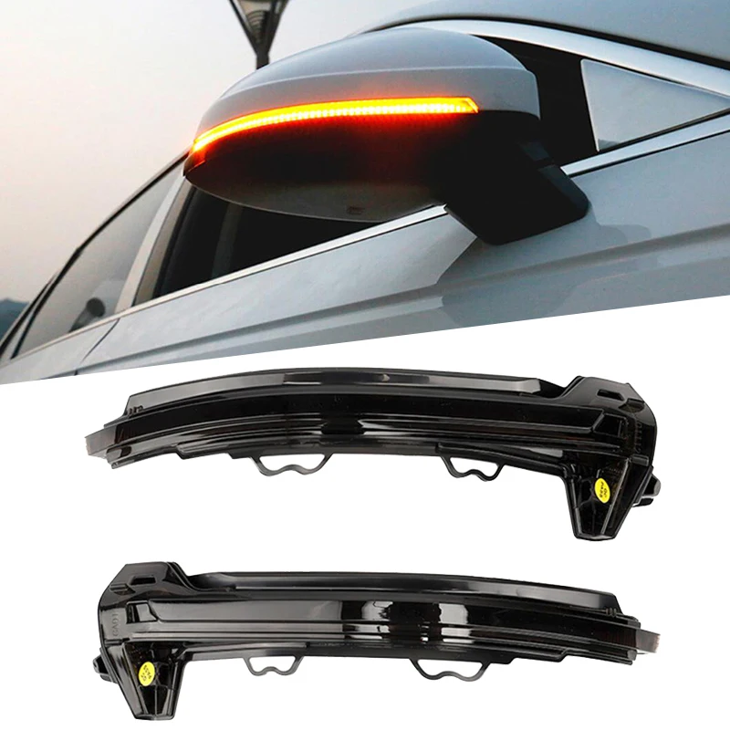 

LED Side Wing Mirror Indicator Blinker Repeater Light For Audi A4 S4 RS4 B9 2016 2017& A5 S5 RS5 2017 Water Flowing Turn Signal
