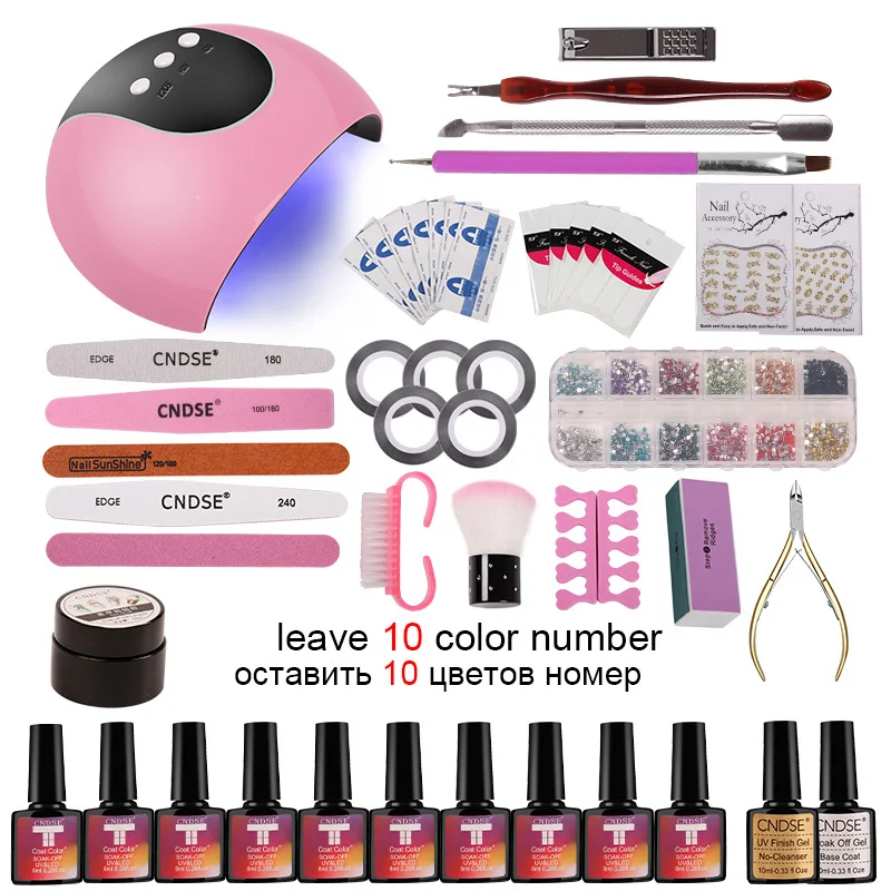 

MDSKL Manicure Gel For Nails Set For Manicure Set For Nails Set Of 10 Colors UV Gel Nails 24 W UV LED Lamp UV Gel Nails Tools