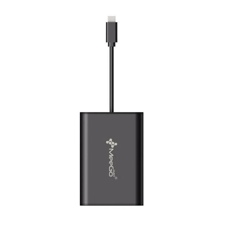 Meegopad USB-C концентратор V5 type-C HDMI VGA RJ45 USB3.0* 2 аудио TF слот для карт Поддержка всех режимов с портом type c - Цвет: Черный