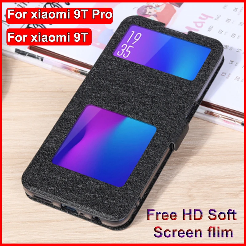 Кожаный чехол с открытым окном для xiaomi mi 9 T чехлы телефонов Pro флип 9TPro задняя