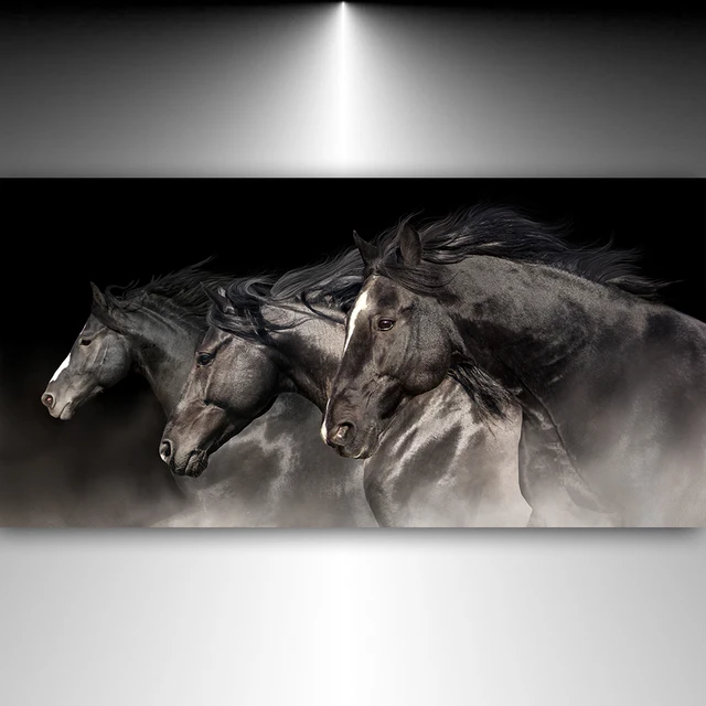 Black White horse Wall Art Canvas Painting Nordic Posters And Prints