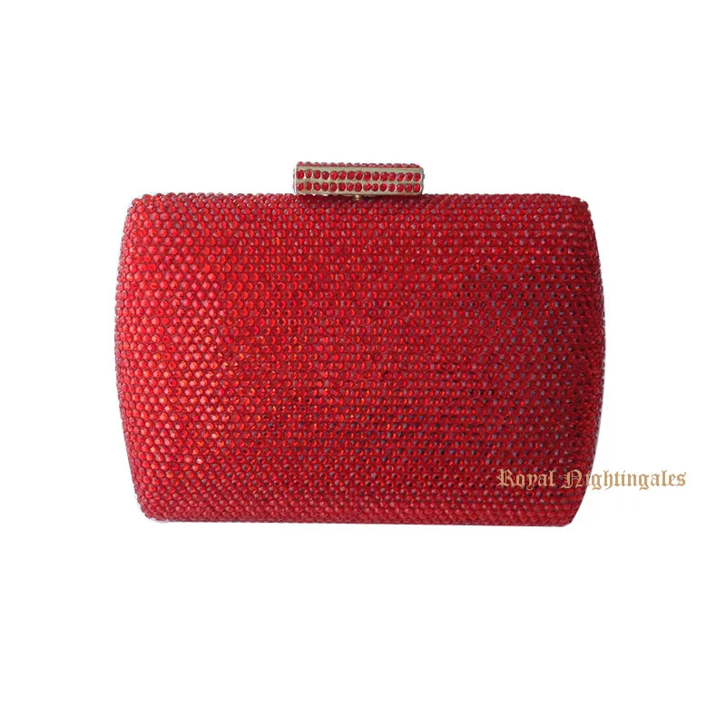 New Red Stylish Pleated Satin Clutch Evening Bag Purse Wedding Bridal