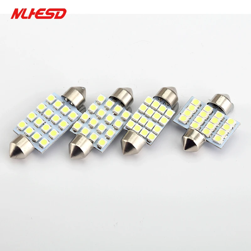 100 шт. Festoon 16 SMD 1210 светодиодный 3528 31 мм 36 39 41 Светодиодный светильник 16smd гирлянда