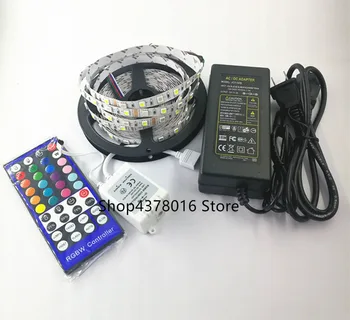 

SMD 5050 RGB LED Strip Waterproof DC 12V 5M 300LED RGBW RGBWW LED Light Strips Flexible with 5A Power and Remote Control