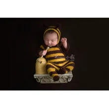 Детский комбинезон для новорожденных, пчелиная мохеровая одежда, Комплект детских комбинезонов, реквизит для фотосъемки, ручной вязки, аксессуары для фотосъемки