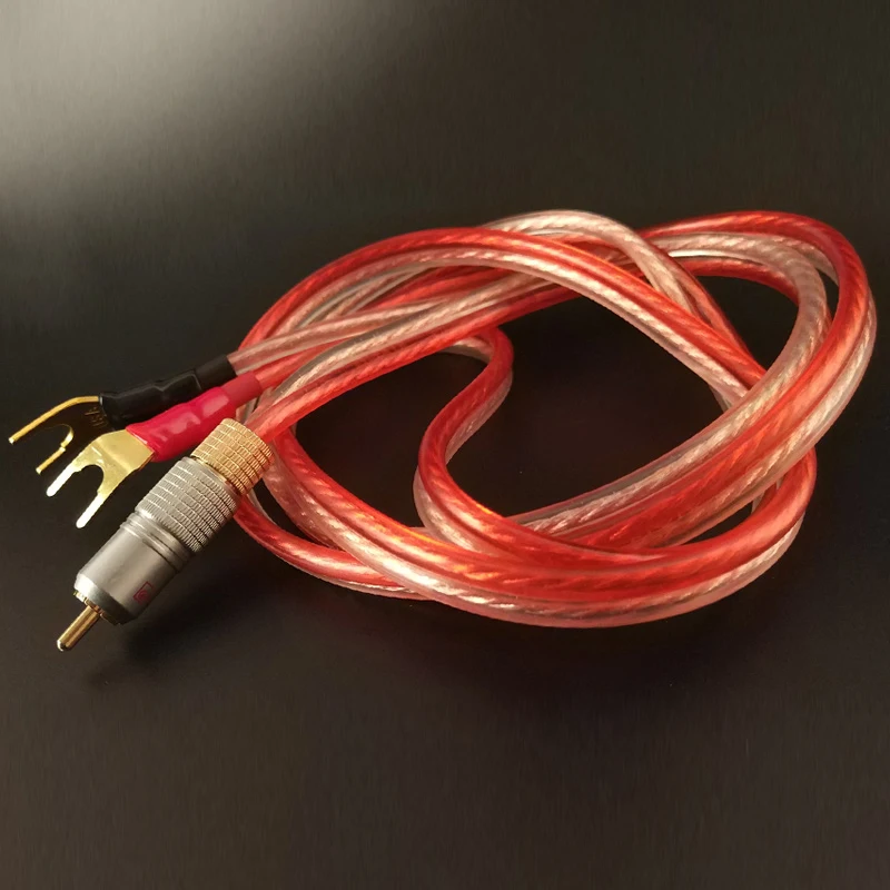 

FIHI-16 DIY Audio Line Hifi Speaker Cable With 2 Y type Banana Plug to RCA Plug Jack Speakon Wire Cables