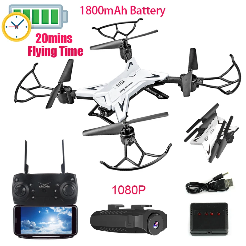 2019 ENCRIER KY601S Pliable Drone rc quadrirotor avec 1080 P HD CAMÉRA Drone Professionnel 1800 batterie mah Selfie Pliage Dron