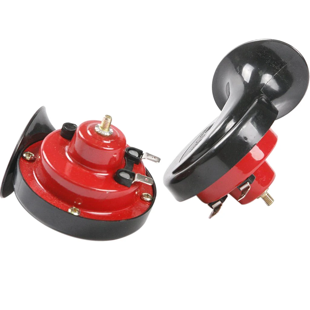12V Car Motorcycle Bike Loud Snail Air Horn Siren For Kawasaki FOR Suzuki FOR Yamaha Red and Black