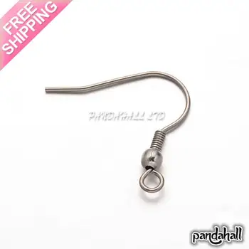 

304 Stainless Steel Earring Hooks, Stainless Steel Color, 20x20.5x3mm, Hole: 1.5mm; Pin: 0.8mm