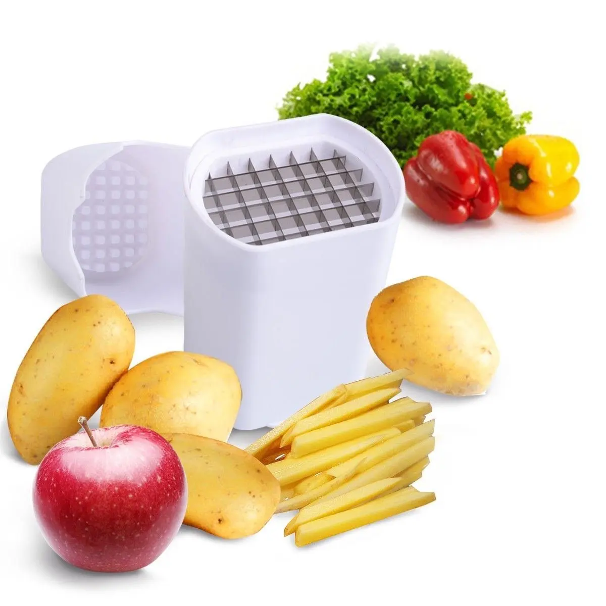 Картофелечистка картофеля нож для овощей-лучший для картофеля фри и яблочные ломтики-картофельные чипсы вафельница