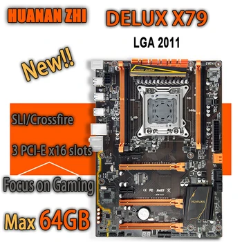 

HUANAN ZHI Deluxe X79 gaming motherboard intel LGA 2011 ATX support 4 x 16GB 64GB memory PCI-E x16 7.1 sound track crossfire