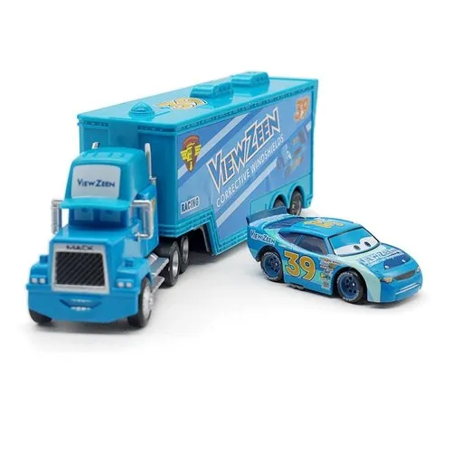 2PCS/SET Disney Pixar Cars 2 3 1:55 Diecast Alloy Metal Car Lightning McQueen Jackson Storm Mack Uncle Truck Model Car Kids Toy 8