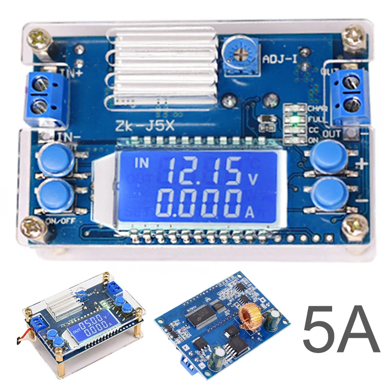 1 шт. ЖК-цифровая плата понижающий модуль 5A DC-DC повышающий понижающий модуль постоянного напряжения