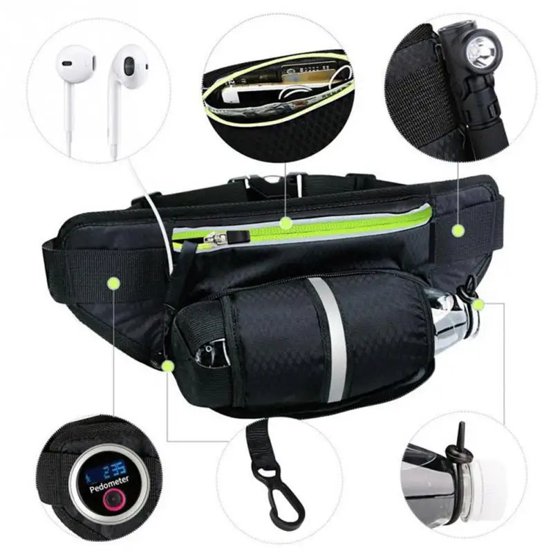 Unid 1 PC bolsa para correr deportes botella de agua soporte al aire libre cintura bolsa de Nylon riñonera hombres mujeres deporte gimnasio Fitness teléfono Correa bolsa nuevo