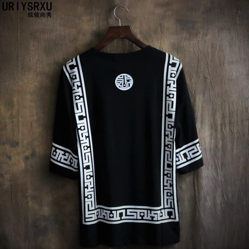 Palace Format Short Sleeve T Shirt Fashion Leisure Unlined Upper Garment Loose Blouse Round Collar Big Yards of Clothes T Shirts