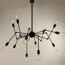 12 cabeza Modern Art Deco negro/blanco/rojo araña luces pendientes lámpara loft hierro minimalista led dormitorio cocina bar Salón cafetería