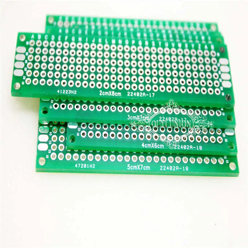 Горячая продажа 40 шт. 5x7 4x6 3x7 2x8 см двухсторонний медный Прототип pcb универсальная плата PCBS макетные платы для Arduino
