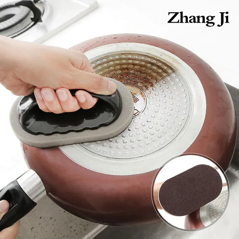 

ZhangJi Magic Sponge Tiles Brush with Handle Strong Decontamination Bath Brush Magic Decontamination Brush