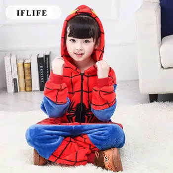 

Pijama Infantil Onesie Hooded Kids Animal Cartoon Pajama Spiderman Red Children Boy Girl Unisex Pyjama