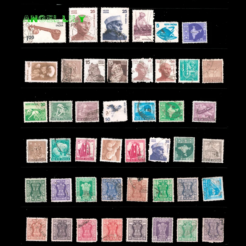

40 PCS/lot India Used Postage Stamps With Post Mark For Collection Gift