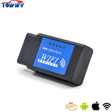 2017 Top Quality ELM327 OBD2 Interface Car Scan Tool Black WiFi Devices OBDII Works On Android&IOS&PC