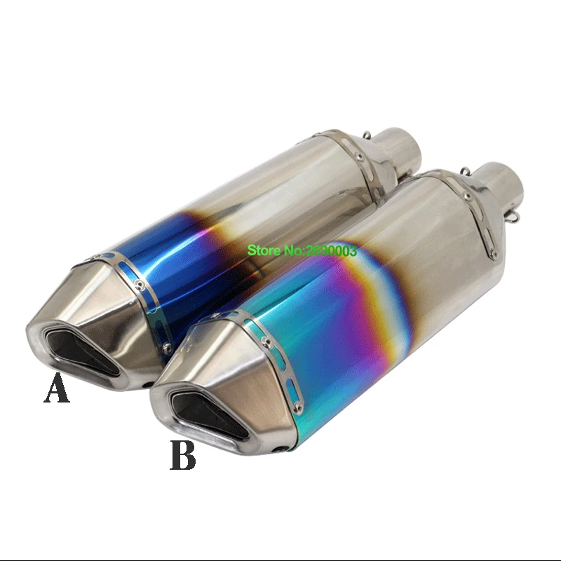 

Motorcycle akrapovic exhaust pipe with half blue half color stainless steel yoshimura large displacementt exhaust pipe Muffler