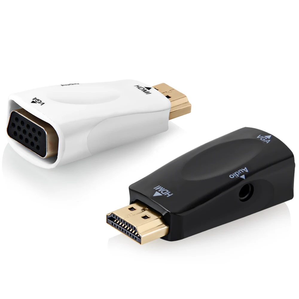 Адаптер HDMI VGA 1080P штекер гнездо высококачественный адаптер с аудиокабелем для ПК