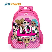 

LUOBIWANG Children LOL Dolls Baby School Backpack Lovely Pink School Bags for Girls Orthopedic Backpack Kid Student Schoolbag