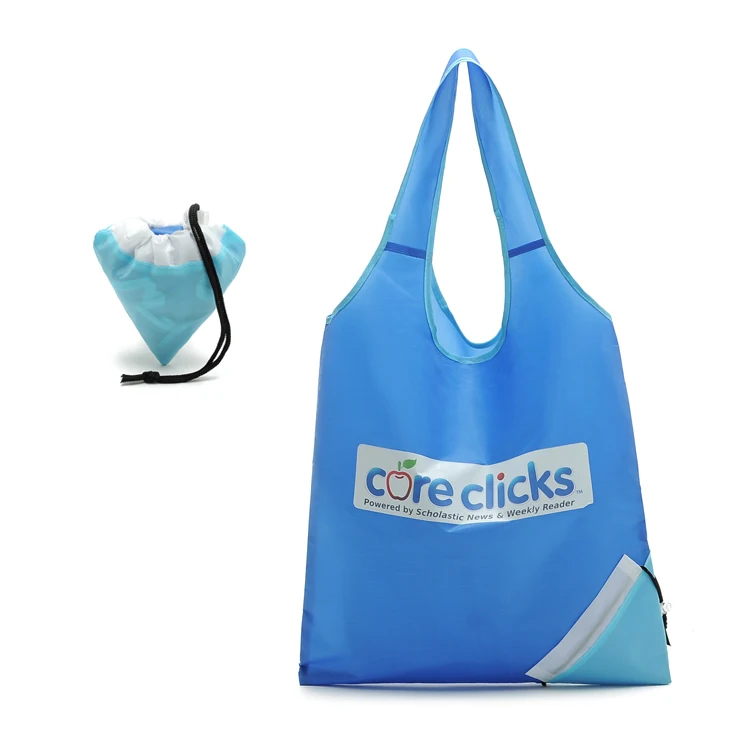 Custom Foldable bags Nylon Foldable Shopping Bags Grocery Totes Travel