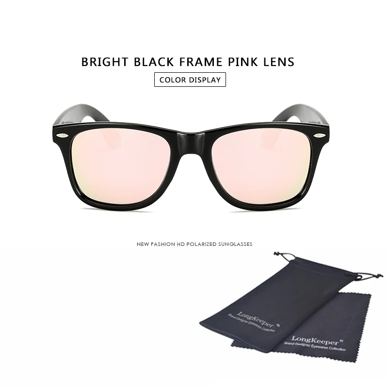 Солнцезащитные очки longkeader, мужские, поляризационные, женские, зеркальные, отражающие, брендовые, дизайнерские, для ночного видения, очки, мужские, для вождения, солнцезащитные очки, UV400 - Цвет линз: Bright Pink