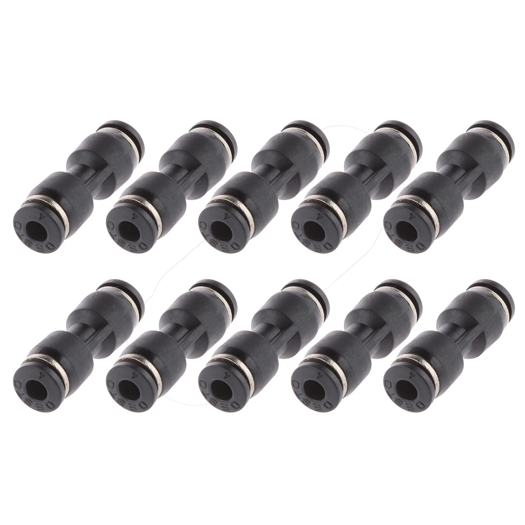 

10pc Pneumatic Connector Set Quick Fittings Push In Straight Reduced Tee Y Union