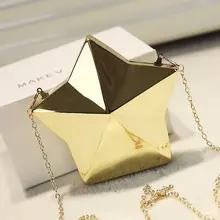 Luxury fashion personality star shape metal evening bags fashion party clutch purse wallet ladies mini handbag shoulder bag