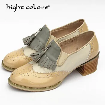 

2019 Brand Shoes Woman Casual Tassel Bow Round Toe Black Oxford Shoes for Women Flats Comfortable Slip on Women Shoes F-603