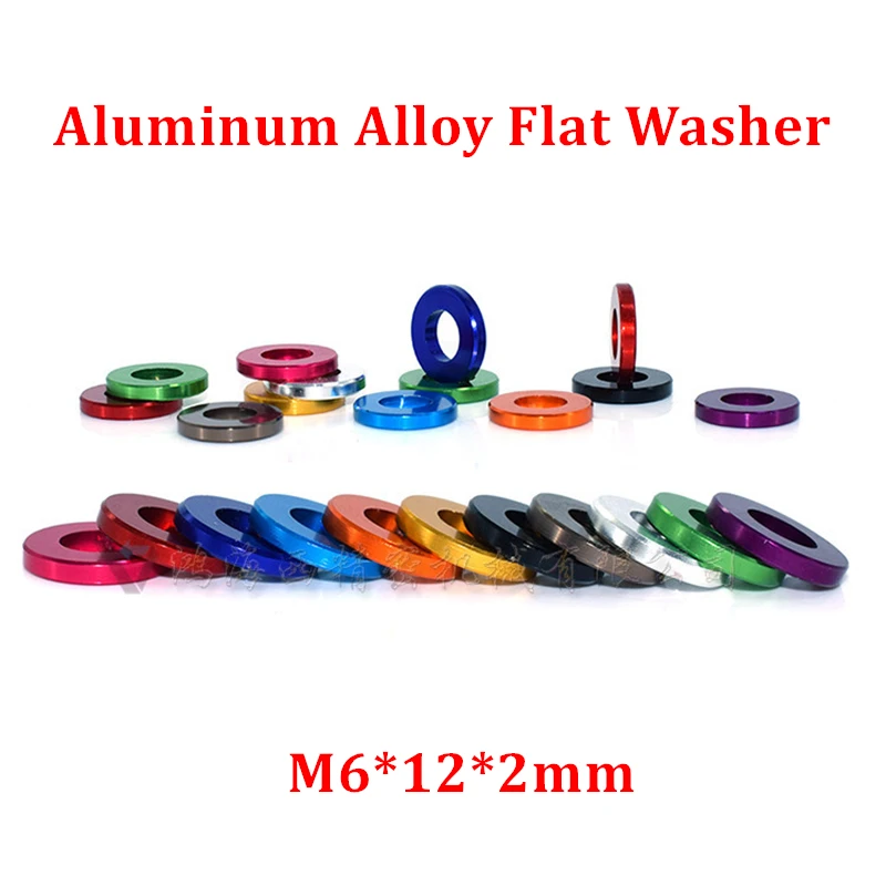 

10pcs M6*12*2mm Aluminum flat washer for RC Model Part Anodized Aluminum countersunk Gasket Washer meson mix 11 colors