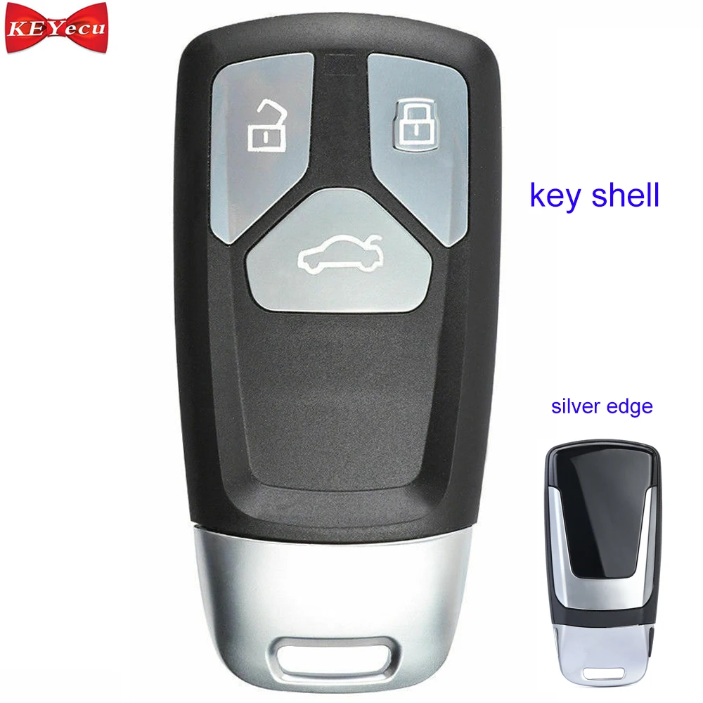 

KEYECU for Audi A4 A5 Q7 SQ7 TT 2017 2018 Remote Key Shell Case Fob Housing Cover With Silver Edge