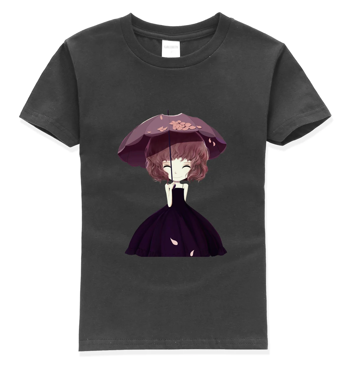 Хлопковые футболки с короткими рукавами и принтом «зонтик» для девочек красивые топы, уличная забавная летняя футболка kawaii года для детей футболка для девочек homme