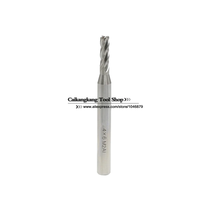 

New 4Flutes 4F4*6*12*60mm M2AI Dia 4mm End Mill Router Bit Milling Cutter Machine CNC Drill Tool Super-Hard High Speed Steel