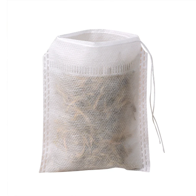 100 шт./компл. нетканые ткани чайные мешки заварочные фильтровальные бумажные пустые ароматизированные чайные пакеты с струнным уплотнением фильтровальная бумага 6*8 см