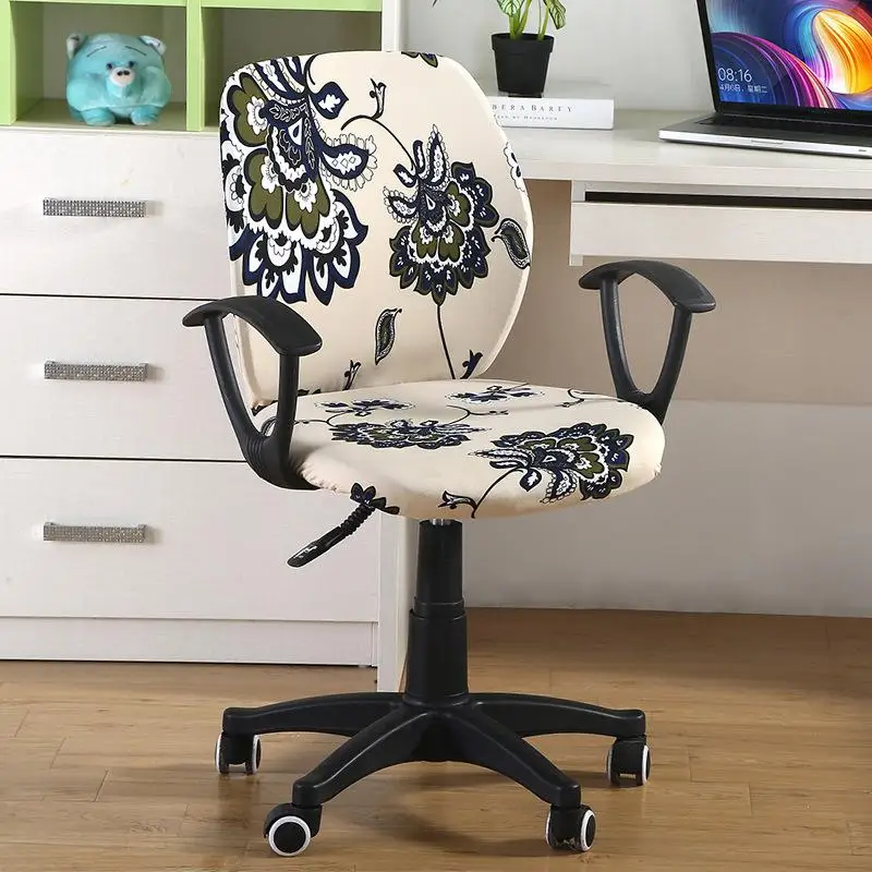 Цветочный принт эластичный офисный чехол на компьютерное кресло спандекс чехол для стульев лайкра чехол для стула стрейч подходит для офисных стульев - Цвет: 17