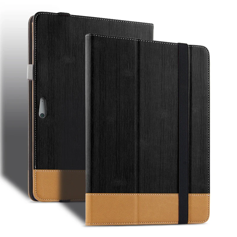 Slim 3 Folder Canvas Flip Stand Leather Funda Cover Capa Case