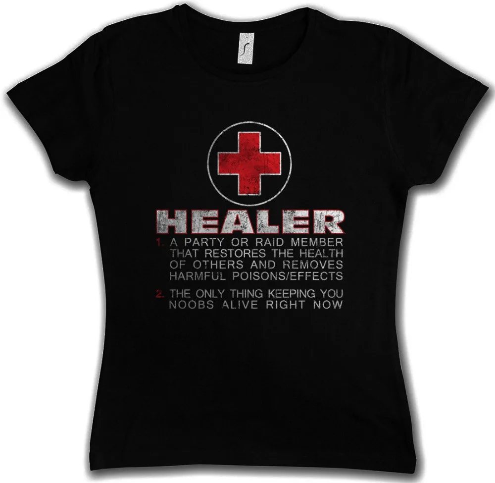 

HEALER ROLE WOMEN T-SHIRT Fun Gamer Gaming Admin Symbol computer scientist Raid