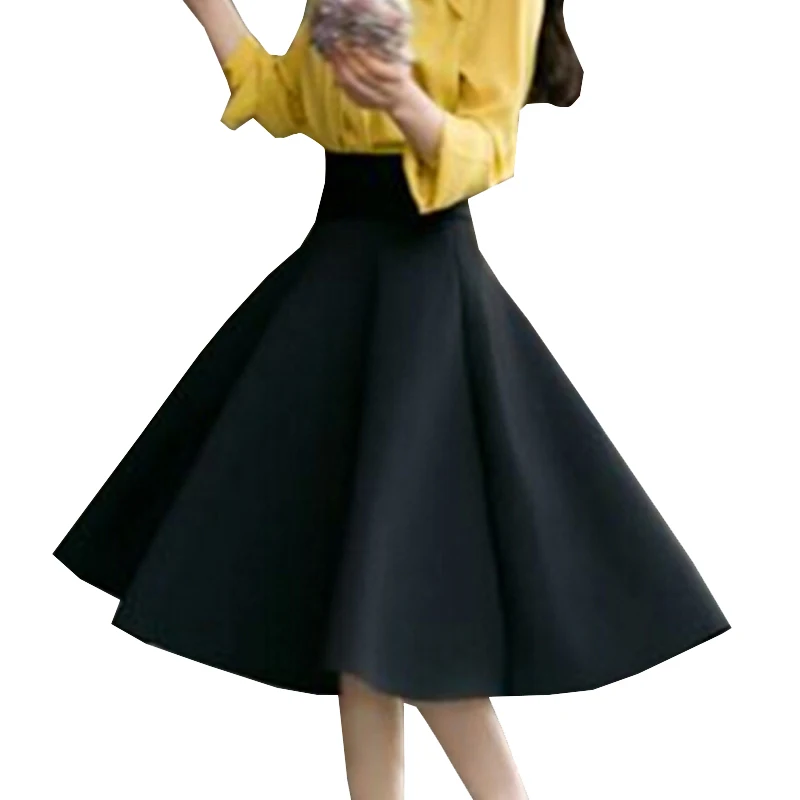 Aliexpress.com : Buy High Waist Pleat Elegant Skirt Green Black ...
