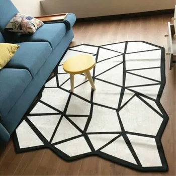 

Fashion black and white acrylic Carpets Round For Living Room Kids Bedroom Area Rug For Option Carpet Kitchen Rugs And study Mat