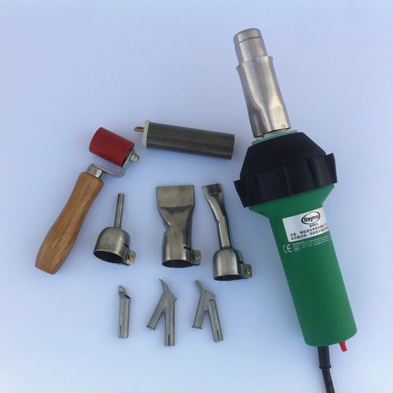 Best quality !Free shipping Rayma brand PVC hot air welder,plastic hot air welding gun with weliding nozzle and roller set welding pvc hot air plastic welder torch auto parts supply pp plastic hot air gun 700w ferramentas manuais