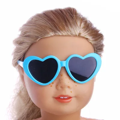 1 шт. мини очки для кукол 43 см аксессуары для новорожденных куклы 18 дюймов американская кукла Пластиковые Сердце цветок солнцезащитные очки - Цвет: 9