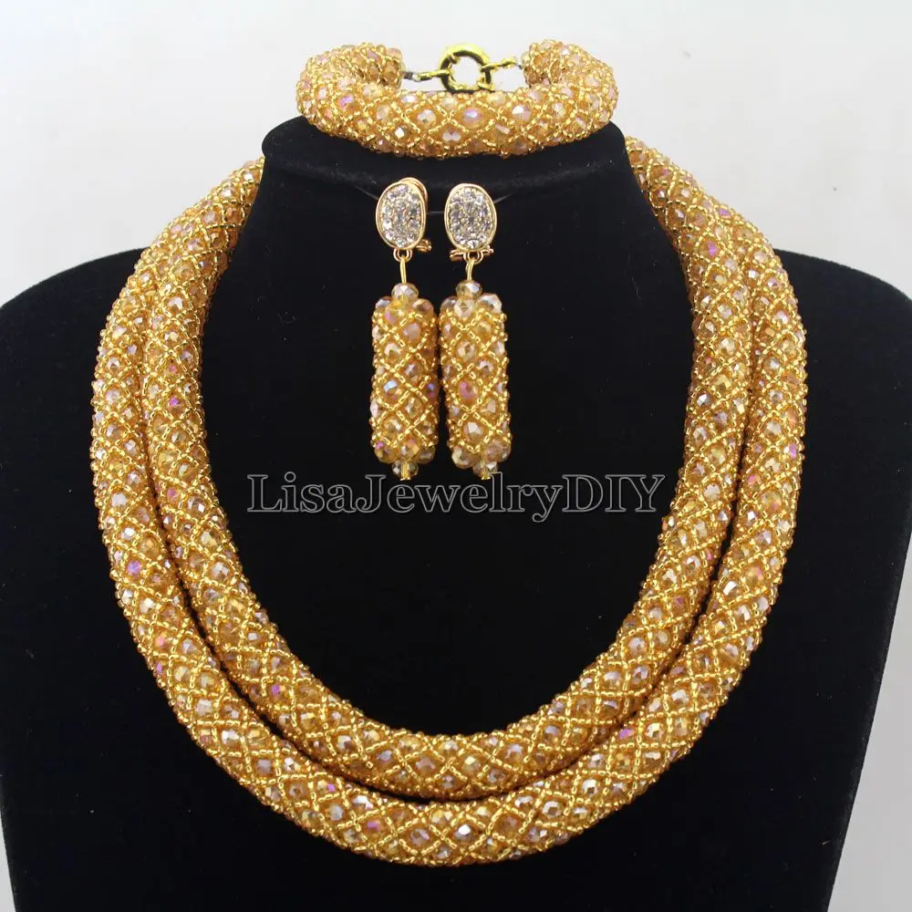 

Splendid Statement Necklace African Jewelry Set African Crystal Jewelry Set for Wedding Statement Necklace Jewelry HD7277