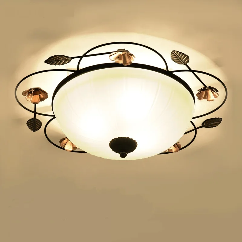 

American Iron Pattern Ceiling Light Creative Living Room Bedroom Lighting Lacquered Corridor Lighting Ceiling lamps ZA