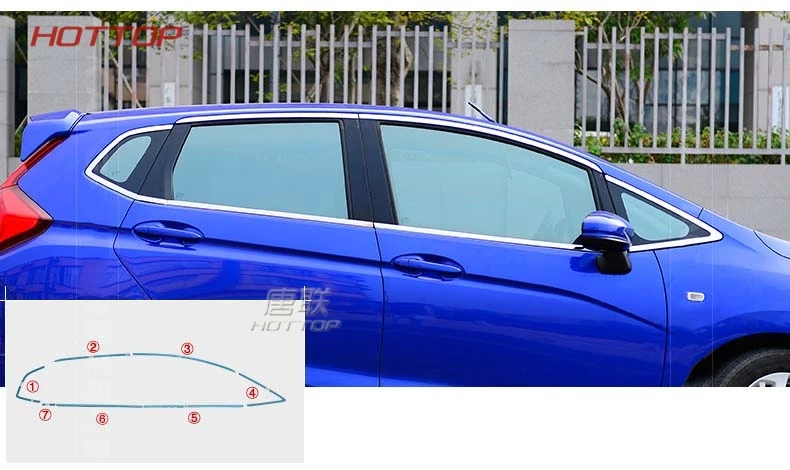 Нержавеющая сталь Стекло окно декоративная подушка средняя стойка полоса отделка капот для Honda Fit jazz 2014 2015 2016 2017 Стикеры для машин