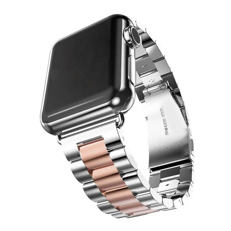 Металлический браслет из нержавеющей стали для Apple watch Band серии 5 40 мм 44 мм ремешок для iwatch ремешки 38 мм 42 мм серии 4/3/2/1 - Цвет ремешка: silver rose gold
